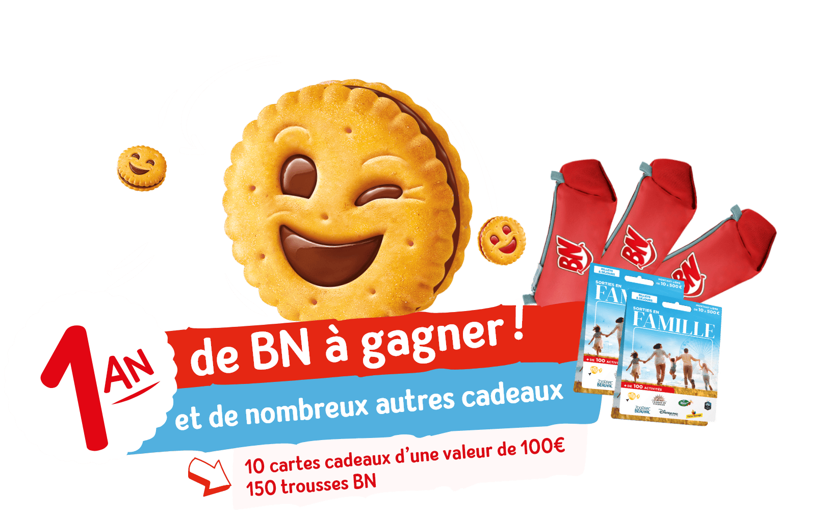 1 an de BN à gagner et de nombreux cadeaux. 10 cartes cadeaux d'une valeur de 100€